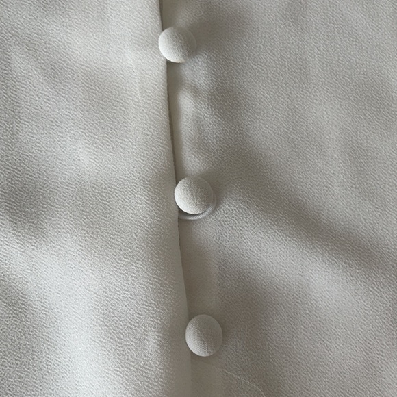 Women’s White Flowy Button Up Blouse Shirt - From M Boutique’s Naked Zebra-Small - Picture 3 of 7